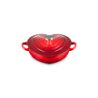 Heart Dish Cerise with Heart Silver Knob - L'Amour