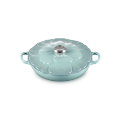 Petal Shallow Casserole 26cm Sea Salt Silver Knob - Signature
