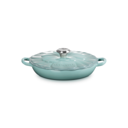Petal Shallow Casserole 26cm Sea Salt Silver Knob - Signature