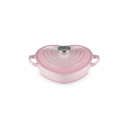 Caçarola Baixa Coração Shell Pink com Pega Prateado - L'Amour