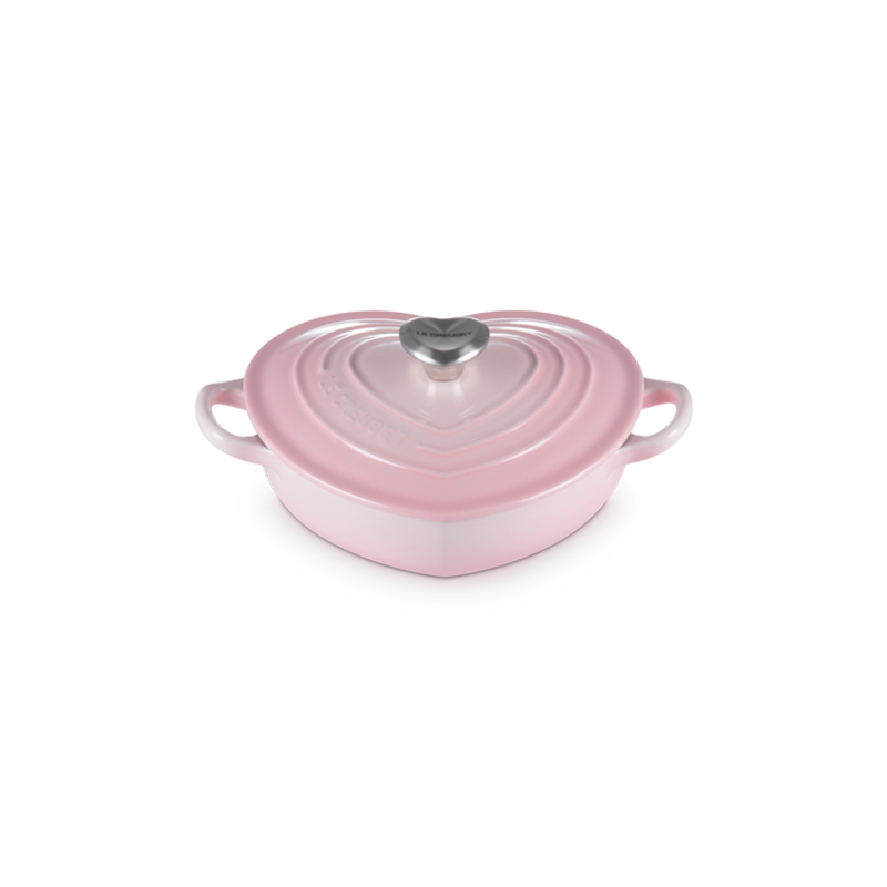Heart Dish Shell Pink with Silver Knob - L'Amour Heart Dish Shell Pink with Silver Knob - L'Amour