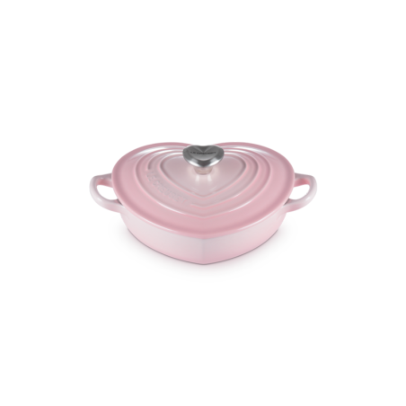 Caçarola Baixa Coração Shell Pink com Pega Prateado - L'Amour
