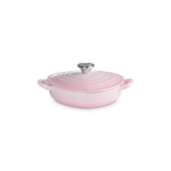 Caçarola Baixa Coração Shell Pink com Pega Prateado - L'Amour
