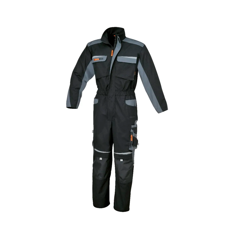 BETA 7825 Black/Grey XL Multi-Pocket Work Overalls in Twisted Canvas Cordura with Reflex Applications