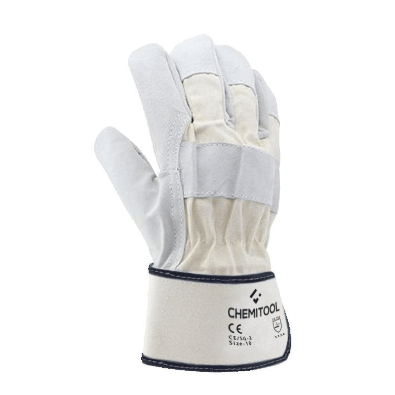 CHEMITOOL Natural Split Protective American Glove Size 8