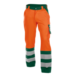 DASSY Lancaster High Visibility Work Trousers n.º 42 +/- 290 g/m² Fluo Orange/Bottle Green