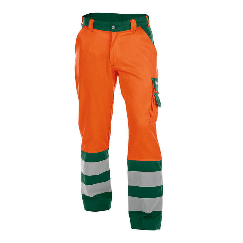DASSY Lancaster High Visibility Work Trousers n.º 42 +/- 290 g/m² Fluo Orange/Bottle Green