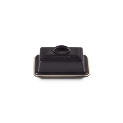 Stoneware Butter Dish - Black Matte