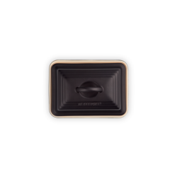 Stoneware Butter Dish - Black Matte