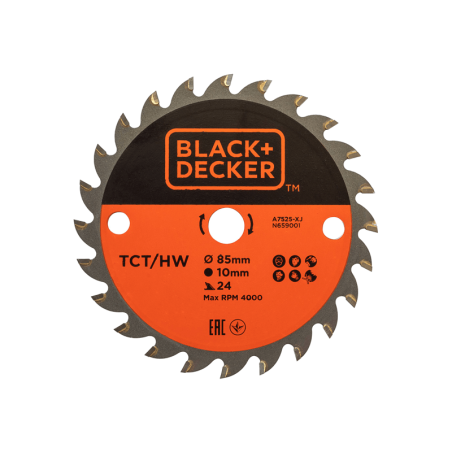 Lâmina de Serra Circular Ø85x10mm 24T BLACK DECKER