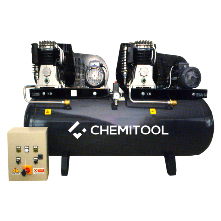 CHEMITOOL Piston Air Compressor with Belt 500L 5,5+5,5HP