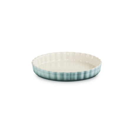 Stoneware Fluted Flan Dish 28cm - Sea Salt