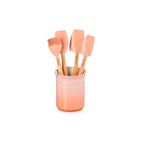 Pote e Conjunto de 4 Espátulas Peach