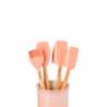 Pote e Conjunto de 4 Espátulas Peach