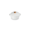 Mini Cocotte Branco com Pega em Coração Dourado - L'Amour