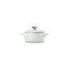 Petite Casserole White with Gold Heart Knob - L'Amour