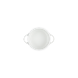 Mini Cocotte Branco com Pega em Coração Dourado - L'Amour