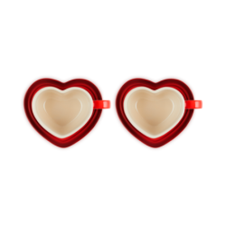 Conjunto 2 Chávenas Coração com Pires Cerise