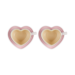 Conjunto 2 Chávenas Coração com Pires Shell Pink
