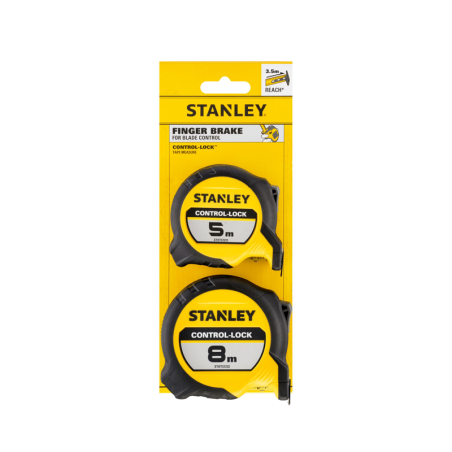 Conjunto de 2 Fitas Métricas 5m e 8m CONTROL-LOCK™ STANLEY