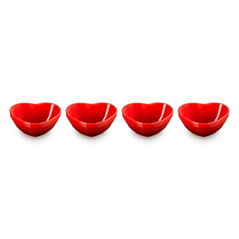 Set of 4 Mini Heart Bowls Cerise - L'Amour Set of 4 Mini Heart Bowls Cerise - L'Amour