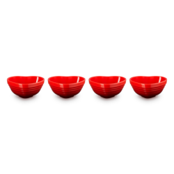 Set of 4 Mini Heart Bowls Cerise - L'Amour