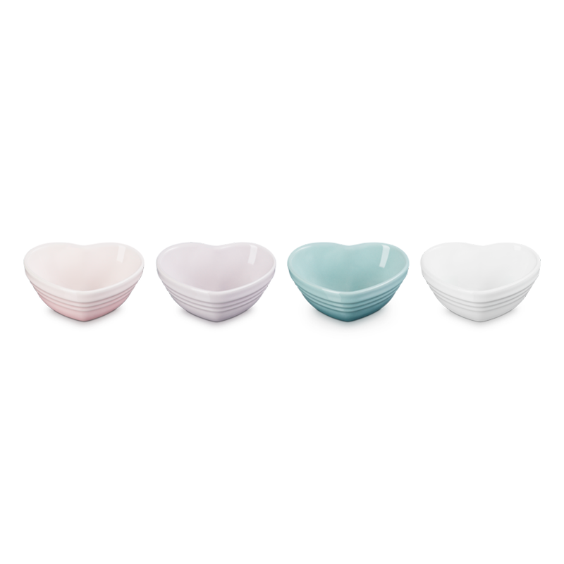 Set of 4 Mini Heart Bowls Multicolor - L'Amour Set of 4 Mini Heart Bowls Multicolor - L'Amour