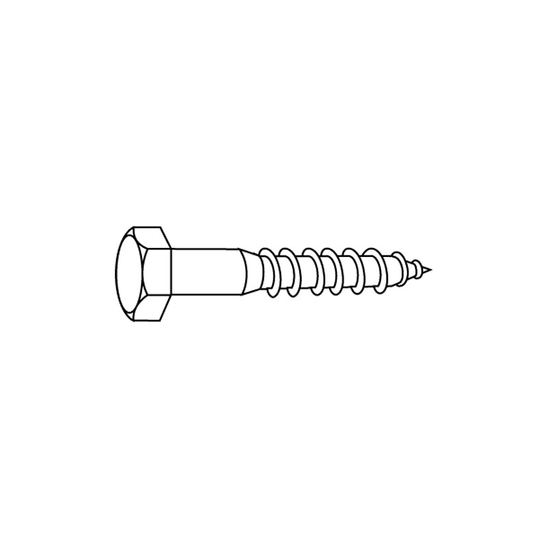 Tornillos para Madeira de Cabeza Hexagonal DIN 571 8X30 A2 Inox Passivado CHEMITOOL FASTENERS
