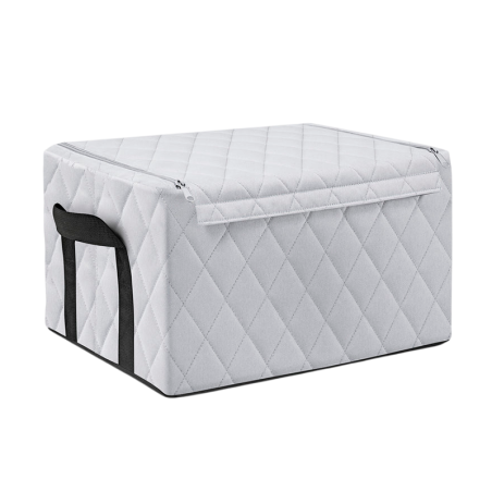 Storage Box with Lid Rhombus Light Grey - Storagebox L