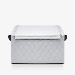 Storage Box with Lid Rhombus Light Grey - Storagebox L