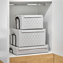 Storage Box with Lid Rhombus Light Grey - Storagebox L