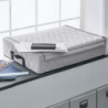 Storage Box with Lid Rhombus Light Grey - Storagebox Low