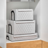 Storage Box with Lid Rhombus Light Grey - Storagebox Low