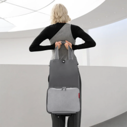 Foldable Shopping Trolley Herringbone Grey - Foldabletrolley