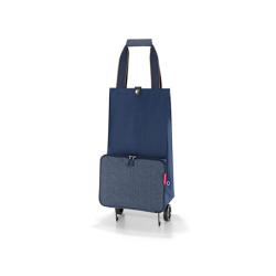 Foldable Shopping Trolley Herringbone Dark Blue - Foldabletrolley