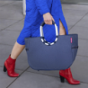 Bolsa para Compras L Azul Escuro Espinha de Peixe - Loopshopper
