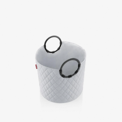 Cesto de Lavandaria com Pegas S Cinza Claro Losangulo - Loophome