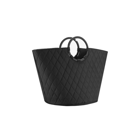 Cesto de Lavandaria com Pegas S Preto Losangulo - Loophome