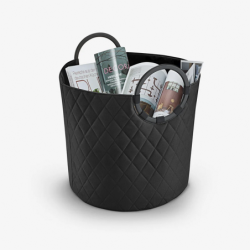 Cesto de Lavandaria com Pegas S Preto Losangulo - Loophome