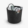 Cesto de Lavandaria com Pegas S Preto Losangulo - Loophome