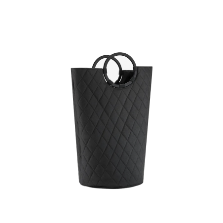Cesto de Lavandaria com Pegas M Preto Losangulos - Loophome