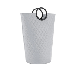 Laundry Bag L with Handles Rhombus Light Grey - Loophome