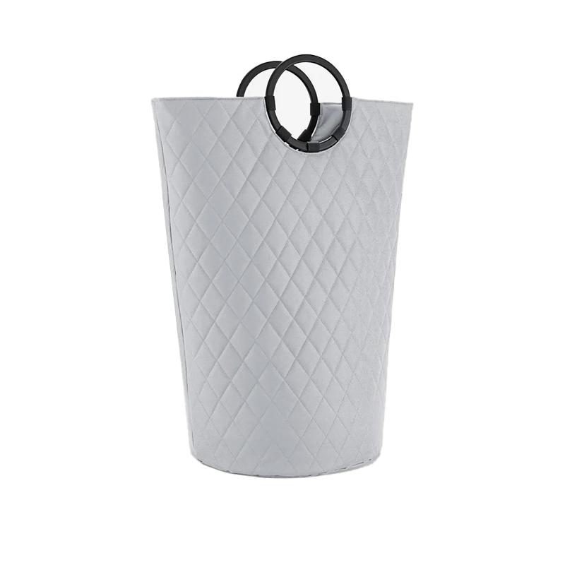 Laundry Bag L with Handles Rhombus Light Grey - Loophome