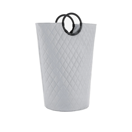 Laundry Bag L with Handles Rhombus Light Grey - Loophome