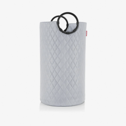 Laundry Bag L with Handles Rhombus Light Grey - Loophome