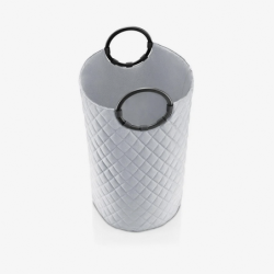 Laundry Bag L with Handles Rhombus Light Grey - Loophome