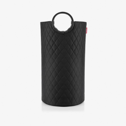 Laundry Bag L with Handles Rhombus Black - Loophome