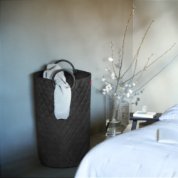 Laundry Bag L with Handles Rhombus Black - Loophome