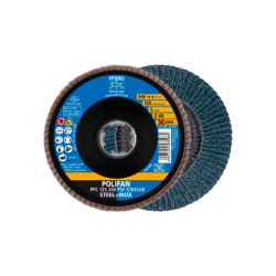 Discos Flap POLIFAN Zircônio Coríndon Z X-LOCK 125mm PFC Z60 PSF STEELOX PFERD