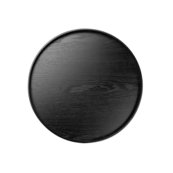Bandeja com Pé Ø40cm Preto - Wood Black